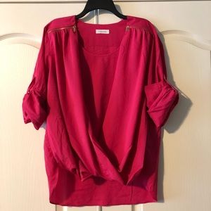 Calvin Klein blouse hot pink sz 1X